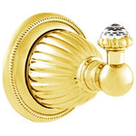 Bronces Mestre - Artica Swarovski robe hook . Towel hook. Luxury bath fixtures, Polished 24k Gold Plated - Regency Style is a refined interpretation of French art and architecture from the XIV century that incorporates an aesthetic of harmony and elegance of artistic and decorative pieces.