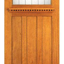 Stained Glass Mahogany Craftsman Style Doors for Arts and Crafts Home - Front Doors