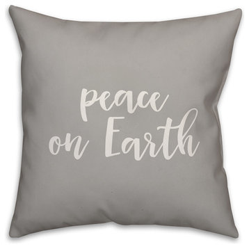 Peace, Teal 18x18 Throw Pillow Cover