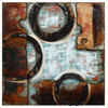 "Revolutions" Abstract Wall Art Mixed Media Hand Painted Iron Wall Sculpture