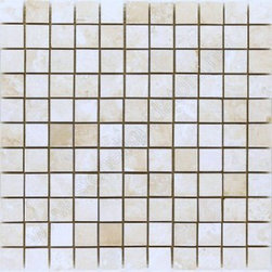 1x1 Baja Cream Travertine Mosaic Honed - Home Accessories & Decor