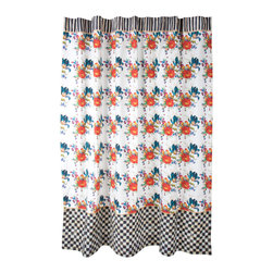 Flower Market Shower Curtain | MacKenzie-Childs - Shower Curtains