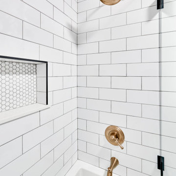 Classic Black & White Bathroom Remodel - Bathtub