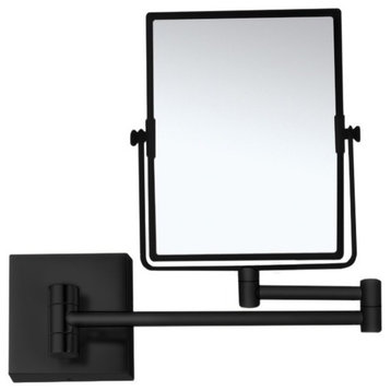 Matte Black Double Face 7x Wall Mounted Magnifying Mirror