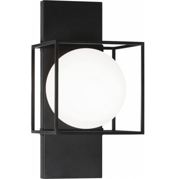 Squircle Middle Wall Sconce, 1-Light, Black, 13.75"H (S03811BK 305UT74)