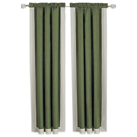 2-Tone Decorative Royal Gramercy Panel Curtains, Sage, 40x63