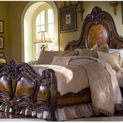 AICO Furniture - Chateau Beauvais Panel Bed in Noble Bark - 7502/7501/7503 - Mattresses