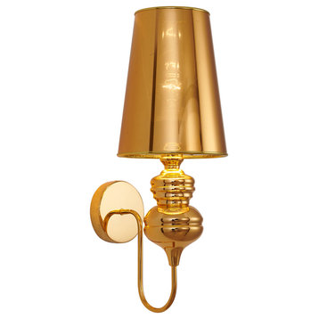 Bethel International ONEW2CUS 1 Light Wall Sconce, Polished Gold