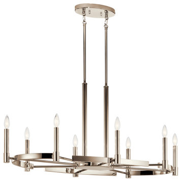 Tolani 8-Light Contemporary Chandelier in Polished Nickel