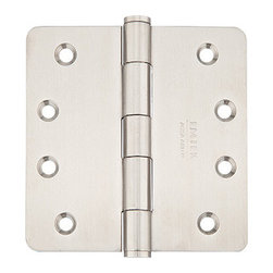 Emtek 4" x 4" with 1/4" Radius Corners Heavy Duty Door Hinge - Stainless Steel - Hinges