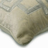 Handmade 26"x26" Greek Applique & Foil Ivory Velvet Cushion Cover - Greek Irene