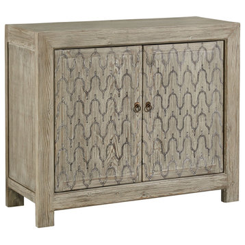 Keeler 45-inch Pine Cabinet with Routed Flame Stitch Doors