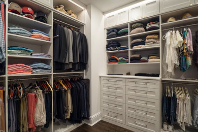 Inspiration for a mid-sized transitional closet remodel in New York