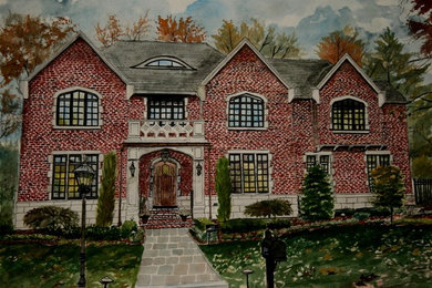 House watercolor painting commission