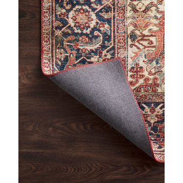 Red Navy Printed Polyester Layla Area Rug by Loloi II, 7'-6"x9'-6"