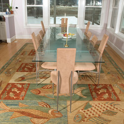 Our Panel Fish Rug in a Modern Dining Room - Flooring