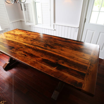 Sawbuck Tables made from 100% reclaimed wood