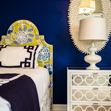 Navy/Lime Green twin bedroom
