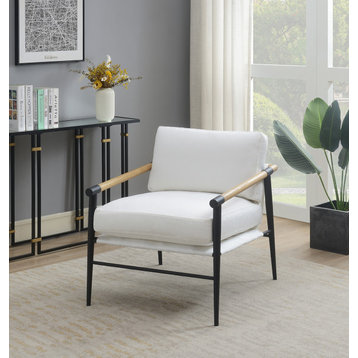 Parker Stain-Resistant Fabric Armchair, Ivory