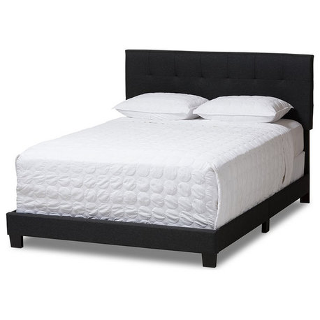 Baxton Studio Brookfield King Panel Bed in Dark Gray