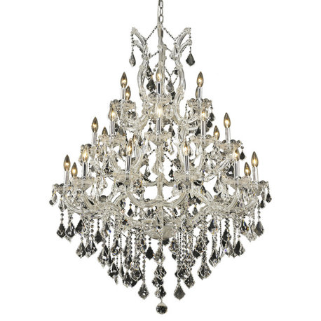 Maria Theresa 28 Light Chandelier in Chrome with Clear Royal Cut Crystal