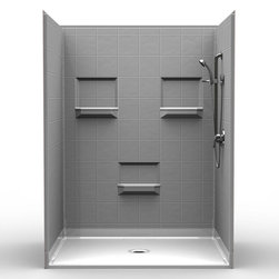 Multi-Piece Barrier Free 60&Prime; x 48&Prime; x 80 1/2&Prime; Shower | Traditional Thresh - Products