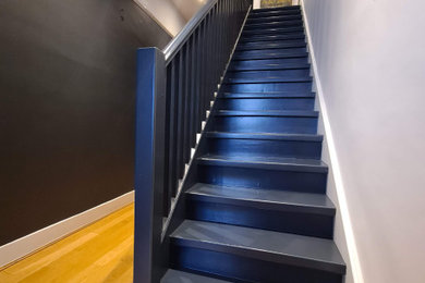 Black Hallway and staircase in Putney SW15 by www.midecor.co.uk