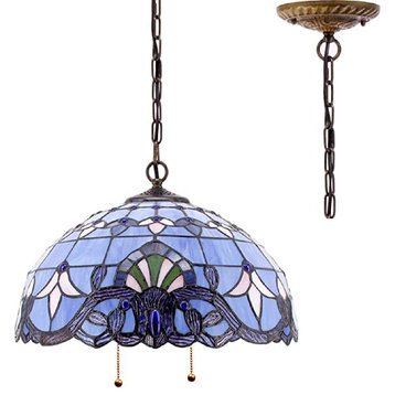 Purple blue pendant light Glass tiffany ceiling light Chandelier hanging lamp