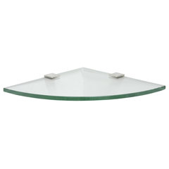 Quarter Round Glass Shelf with (2) Square Clamps - Contemporary