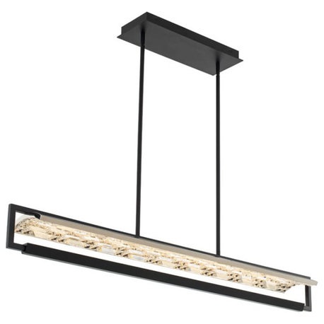 Capuccio Kitchen Island Light in Matte Black with Chrome