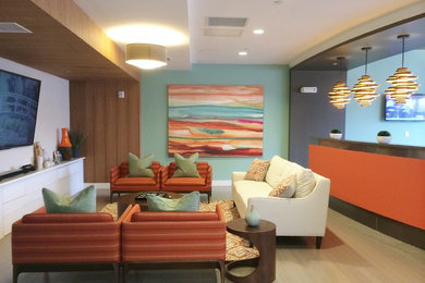 Inspiration for a contemporary living room remodel in Boston