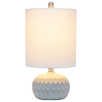Lalia Home Concrete Thumbprint Table Lamp in Concrete Gray with White Shade