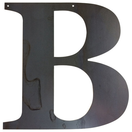 Rustic Large Letter "B", Painted Black, 18"