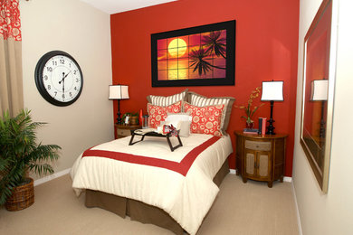 This is an example of a beach style bedroom in Detroit.
