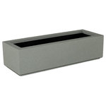 Poly-Stone Planters - Milan Short Outdoor Trough Planter, Concrete Gray - Give your garden the pot it deserves. The Milan Short Planter is made from polystone, offering a lightweight, insulated and durable option for your favorite plants. Formed with simple lines and a semirough aggregate finish, the Milan Short offers the perfect root protection for your prized herb garden.