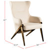 Accent Chair With Metal Frame, Cream and Bronze