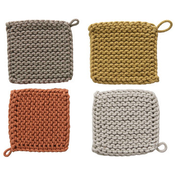 Square Crocheted Potholders/Hot Pads (Set of 4 Colors)