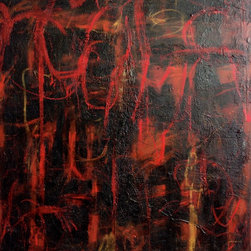 "Among Red Lines" oil, 48"x48" by Ken Steinkamp - Products