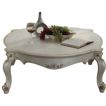 ACME Picardy Wooden Coffee Table in Antique Pearl