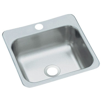 Sterling  15"x15" Stainless Steel Single Bowl Kitchen Sink, Satin