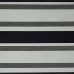 Tara (midnight) black and grey striped curtain fabric - Curtain Fabric