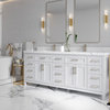 Cambridge 84 Double Sink Bath Vanity in White 2" Calacatta Gold