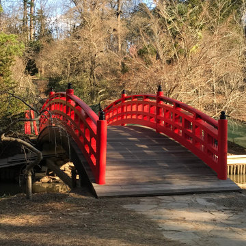 Giboshi Bridge Post Finials at the Sarah P. Duke Garden's Asiatic Arboretum
