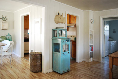 Hallway - small coastal hallway idea in Portland