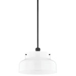 Mitzi - 1 Light Pendant, Old Bronze - A streamlined opal glossy glass shade is accented with subtle metal details, like the knurling on the socket cup, adding visual interest to this modern pendant's clean, minimal look. A great choice to style in multiples over the kitchen island or solo over a small dining area.