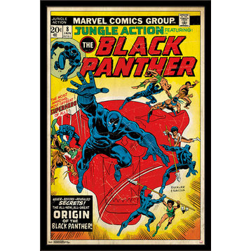 Black Panther New Origin Poster, Black Framed Version