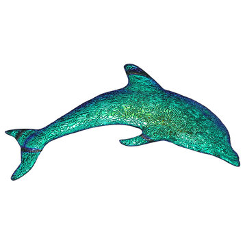 Metallic Mini Dolphin Fusion Series Ceramic Pool Mosaic 6", Caribbean