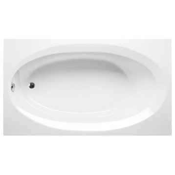 Malibu Delray Rectangle Bathtub White, 66"x42"x22", Soaker
