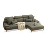 Grass Moss Green 3-Seater Corner Sofa With Left Chaise Seat 111.8x72.8x33.9