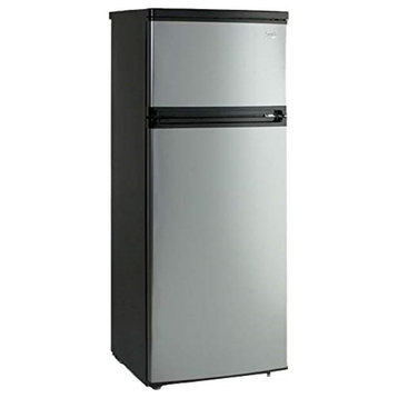 Avanti RA7316PST 2-Door Apartment Size Refrigerator, Black with Platinum Finish